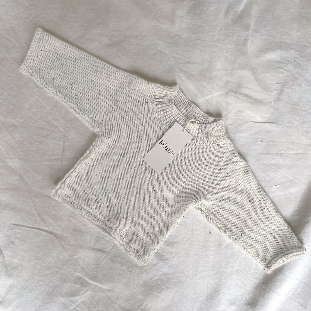 Blanche Mini Sprinkle Knit Top - Cloud