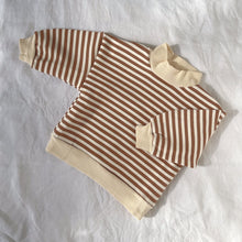 Load image into Gallery viewer, Classic High Neck Stipe Sweat - Cinnamon Stripe
