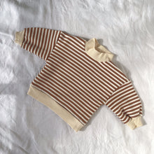Load image into Gallery viewer, Classic High Neck Stipe Sweat - Cinnamon Stripe

