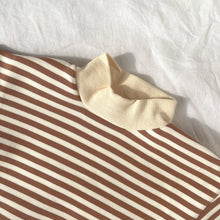 Load image into Gallery viewer, Classic High Neck Stipe Sweat - Cinnamon Stripe
