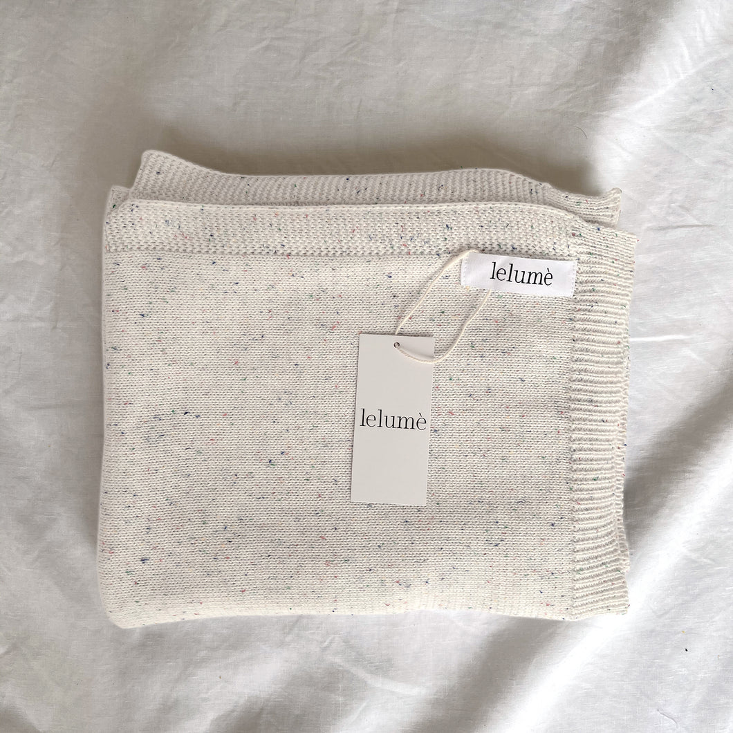 Heirloom Sprinkle Knit Blanket - Cloud
